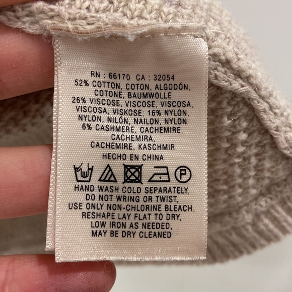 Anthropologie ~Moth~ Cashmere Blend Mock Neck
Perforated Sleeve Sweater - Picture 6 of 10